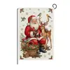 2026 Nueva Bandera de Jardín Navideña Transfronteriza Decoración Exterior para Patio con Patrones de Papá Noel y Muñeco de Nieve Pancarta de Jardín