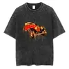 Camiseta de Línea Garabateada Gráfico Creativo de Graffiti Algodón Corto