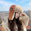Chapéu estilo Lei Feng coreano ins de inverno para homens, forrado com fleece e espesso, chapéu protetor de orelhas para ciclismo, esqui ao ar livre, chapéu de algodão quente e à prova de frio para mulheres