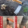 Enxada Agrícola para Capinar e Lavrar, Enxada Espessa de Aço Manganês para Plantio de Legumes, Cavar e Limpeza de Terreno ao Ar Livre, Enxada com Cabo Longo para Cavar Brotos de Bambu