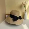 Sombrero de sol plegable de ala ancha con lazo, estilo Sun Li, protección solar, protección UV, sombrero de paja para mujer, sombrero de verano para mujer