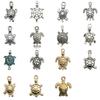 Venta directa transfronteriza nuevo colgante de tortuga marina simulada de aleación de plata antigua accesorios de joyería DIY