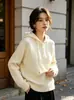 Suéter tejido casual con capucha y manga larga estilo coreano para mujer, nueva moda de principios de otoño 2026, elegante, adelgazante y versátil