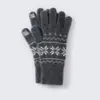 Guantes de punto Fair Isle con diseño de copo de nieve 100% cachemir puro para mujer, cálidos, versátiles, aptos para estudiantes, compatibles con pantalla táctil y diseño de cinco dedos para clima frío