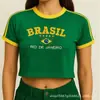 Camiseta de Manga Corta de Verano para Mujer 2026 Amazon Aliexpress Brasil Camiseta de Manga Corta Mundial Y2K Mayoreo