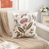 Funda de almohada floral con impresión digital, cojín de sofá estilo pastoral sin relleno, cojín para cabecera, funda de almohada de oficina