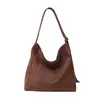 Bolsa Tote de Camurça Atacado Feminina 2025 Nova Grande Capacidade Moda Simples Bolsa de Ombro Bolsa de Mão para o Dia a Dia