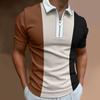 Camisa polo masculina com lapela transfronteiriça camiseta masculina de manga curta masculina jaqueta masculina casual combinando cores europeia e americana fornecimento de comércio exterior