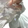 Pulsera de Corazón de Piedra Lunar Apilada, Elegante de Nicho, Pulsera Torcida Chinoiserie Nueva de Gama Alta, Palabra de Bendición Simple y Moderna