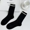 Calcetines Mary Jane para Mujer de Otoño e Invierno con Zapatos Pequeños de Cuero, Calcetines de Media Pantorrilla, Puño de Burbuja sin Costuras, Calcetines de Algodón Estampado de Verano, Calcetines Flojos