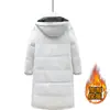 Chaqueta de Invierno con Capucha Clásica de Tres Cremalleras de Longitud Media Rellena de Plumas Gruesa Cálida Moderna Casual para Pareja