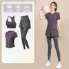 Traje Deportivo de Tenis, Ropa de Entrenamiento de Manga Corta para Mujer, Ropa de Secado Rápido para Correr al Aire Libre, Camisetas de Bádminton de Aspecto Adelgazante, Ropa de Fitness