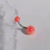 Uña de Acrílico Recubierta para Ombligo Anillo Sexy para Ombligo Adorno de Ombligo de Acero Inoxidable Joyería de Piercing Corporal Popular Transfronteriza