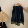 Conjunto de Dos Piezas de Jeans con Costuras de Encaje Casual, Chaleco de Encaje sin Mangas Nuevo de Verano para Niñas Estilo Coreano 2025