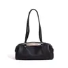 Bolsa Boston de Couro Genuíno Feminina Primavera 2026, Bolsa Bowling de Luxo Vintage, Bolsa de Ombro Versátil para o Dia a Dia