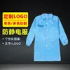 Ropa Antiestática con Logo Personalizado, Abrigo Electroestático Rayado Libre de Polvo para Taller y Fábrica de Electrónicos, Ropa de Trabajo Electroestática Unisex