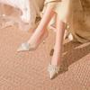 Sapatos de Noiva Usáveis Diariamente Daminha de Honra Casamento Francês Salto Alto Stiletto Sapatos Femininos 2025 Novo Bico Fino Sapatos de Casamento para Mulheres