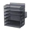 Suporte de Mesa para Arquivos Suporte de Metal para Arquivos Prateleira de Armazenamento para Escritório Prateleira de Ferro Multicamadas para Pastas Caixa de Armazenamento Estante de Livros Arquivo