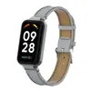 Adequado para Pulseira Redmi Band 2, Pulseira de Couro Fashionável com Padrão Lichia, Pulseira de Couro Miband 8Active