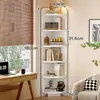 Mueble de esquina de madera maciza, estante de esquina, gabinete estrecho triangular de pared, mueble de almacenamiento para dormitorio, estantería de esquina en forma de abanico de pie