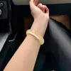 Mismo Estilo Xiaohongshu Pulsera Auténtica de Jade Color Dorado Champán Pulsera de Jade Tipo Hielo Alto para Mujer Espuma de Agua Tipo Hielo de Jade Regalo Calcedonia