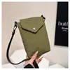 Bolsa Transversal para Celular de Tecido de Nylon Leve e Fresca, Literária e Artística, Transfronteiriça, Feminina, Casual, Versátil, Mini, Quadrada, Fofa