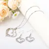 Popular Set de Joyería con Colgante en Forma de Corazón Europeo y Americano de Xiyin, Collar y Pulsera Dobles en Forma de Corazón Transfronterizos de Aliexpress