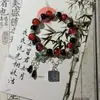 Pulseira Popular da Série Floral Carmesim Estilo Chinês, Coroa Doce Vermelha, Presente Ins de Alto Nível para Pulseira de Namorada