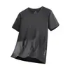 2026 Verão Masculino Roupas de Secagem Rápida Masculino Esportes ao Ar Livre Fitness Nova Camiseta de Manga Curta Gola Redonda Camiseta Masculina Tendência Seda de Gelo