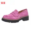 LiuFu Em Estoque Novo 2026 Verão Comércio Exterior Tamanho Grande Sapatos Femininos Salto Grosso Mocassins Femininos