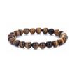 Popular Exportação Europeia e Americana Joias Populares Pulseira Grande Coroa Olho de Tigre Pedra Ágata Fosca Contas Pulseira da Moda para Homens