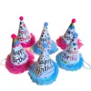 Nuevo Sombrero de Cumpleaños de Azulejo con Borla Estéreo Sombrero de Decoración para Fiesta de Ensueño para Adultos y Niños Sombrero Puntiagudo Rosa Azul