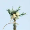 Mini Buquê de Flores Secas Transfronteiriço de 12cm Noiva Madrinha Lapela de Casamento Decoração de Caixa de Presente Flor Eterna Lembrança