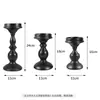 AMZ Transfronterizo Retro Americano Portavelas Negro Columna de Aromaterapia de Hierro Portavelas Artesanías Decorativas Accesorios para Sesiones de Fotos