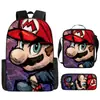 Nueva Mochila Escolar de Dibujos Animados de Mario de Amazon Mochila para Estudiantes de Primaria y Secundaria Mochila Super Mario Juego de Tres Piezas en Stock