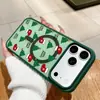 Funda Magnética para Teléfono Navideña Verde 18 Funda para Teléfono MagSafe Bloqueo de Color Piel Magnética iPhone 18 PROMAX