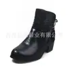 Juyuan Otoño/Invierno Amazon Shopee Sitio Independiente Comercio Exterior Europeo y Americano Talla Grande 35-43 Zapatos de Mujer con Correa Trasera y Tacón Grueso