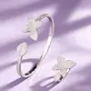 Pulseira Shein Estilo Europeu e Americano Flor Dourada Cruzada Venda Quente Transfronteiriça Zircônia Diamantada Completa Pétala Grande Aberta Pulseira Alto Padrão