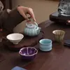 El Juego de Té de las Cinco Famosas Hornos de la Ciudad Prohibida, Una Tetera y Cuatro Tazas, Juego en Caja de Regalo, Tetera y Tazas de Té de Cerámica Kung Fu, Regalo de Alta Gama