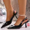 Inverno 2025 Novo Bico Fino Salto Agulha Quadrado com Fivela de Strass Salto Alto Elegante Venda Direta da Fábrica Comércio Exterior Transfronteiriço Sapatos Femininos