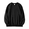 Sudadera de cuello redondo de felpa de algodón de alta gama y peso pesado de 520 g para hombre, marca de moda americana, corte holgado, chaqueta casual de color liso