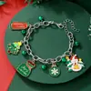 Pulseras Navideñas Transfronterizas, Cascabeles, Adornos de Mano de Perlas, Colgantes de Copo de Nieve y Ciervo, Accesorios Festivos Navideños, Pulseras de Navidad