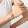 Conjunto de Joias Europeu e Americano Elegante Exquisito Antidescolorante com Corrente de Lâmina Cravejada com Zircônia Diamante Banhado a Ouro Colar Pulseira