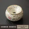 Cenicero de alta gama estilo Ru, cenicero de cerámica estilo chino con tapa, evita que las cenizas se dispersen, adecuado para uso en el hogar y la oficina, mesa de centro, y como cuenco de agua o recipiente para residuos de té.
