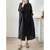Vestido de Manga Larga a Cuadros Color-Block Colección Primavera 2026 Casual Cuello de Muñeca Vestido Largo de Botones Sencillos Venta al por Mayor para Mujer