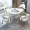 Mesa e cadeira de negociação nórdica de luxo leve italiana, recepção de escritório de vendas, empresários taiwaneses, moderna, simples, lazer, mesa redonda para chá com leite