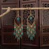 Pendientes de Plumas de Colores Estilo Étnico Bohemio, Pendientes de Perlas con Forma de Gota de Agua, Accesorios para Sesiones de Fotos, Pendientes de Estilo Étnico