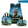 Mochila Escolar 3D de Filme Novo Mochila Lancheira Estojo Conjunto de Três Peças