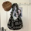 Bolso de Mano de Felpa Imitación Cordero Estilo Étnico Retro para Mujer 2025 Nuevo Otoño e Invierno Gran Capacidad Monedero Cruzado de un Solo Hombro de Felpa