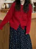 Suéter cárdigan suave estilo coreano para mujer, nuevo modelo de principios de otoño e invierno 2026, chaqueta corta de punto suave y retro trenzada